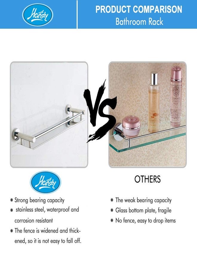 HANDY Bathroom Accessories Stainless Steel Bathroom Shelf Shower Shelf | Bathroom Shelves for Kitchen Bedroom Home Bathroom Organizer (16 x 5 inch, Silver) - Image 5